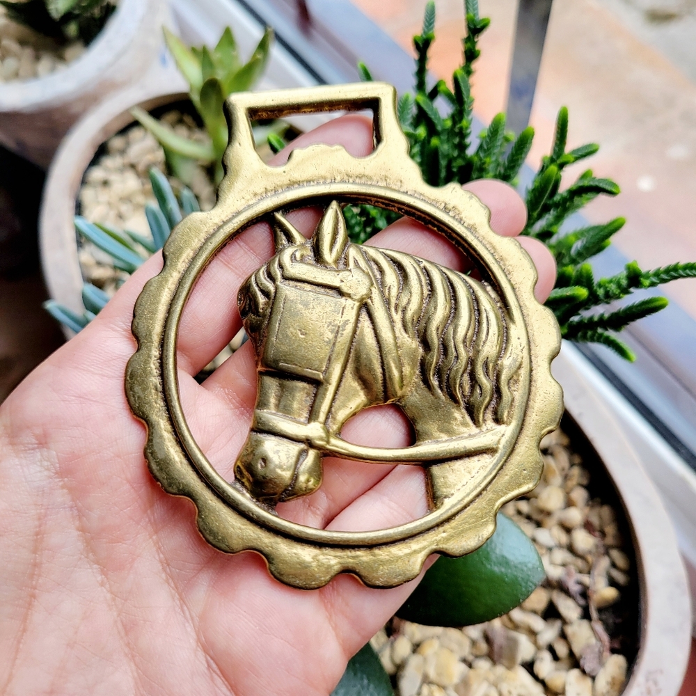 Vintage Horse Brass Harness Bottle Opener and Wall Hanging - Picture 3 of 6